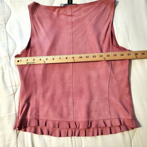 Elie Tahari glove suede leather top size M - Picture 7 of 7